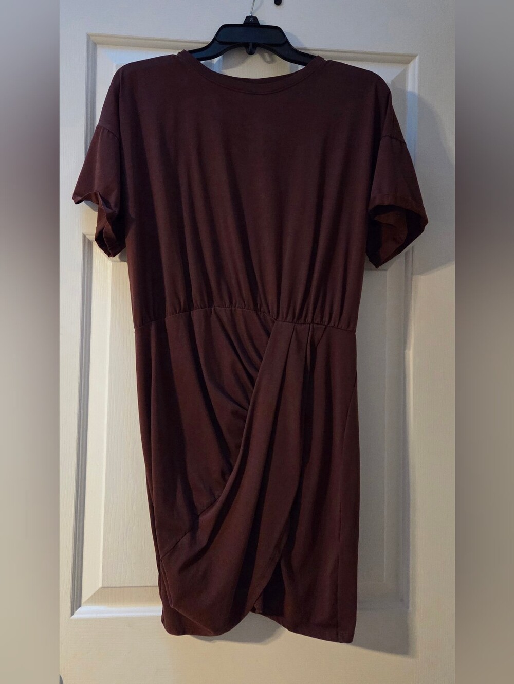 Express Women's Brown Short Sleeve Twist-Waist Dress